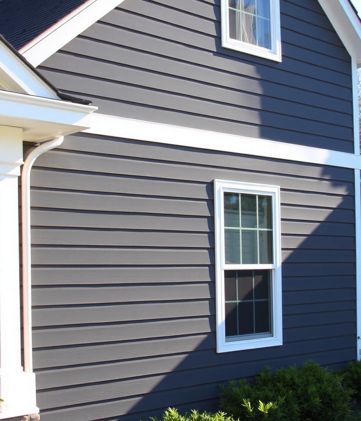 Newly installed siding with clean white trim on a home exterior